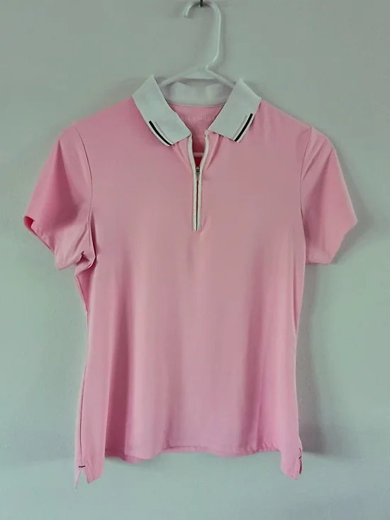Peter Millar Pink Short Sleeve Polo Women’s Small Quarter Zip Golf Top - Picture 1 of 6